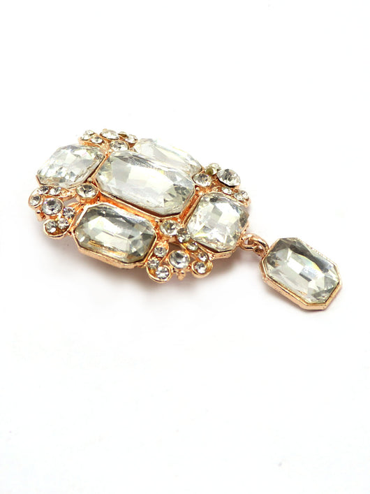 Rose Gold Plated Stone Studded Brooch - ManMarzi